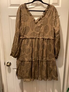 Crosstree Lane Ruffled Tunic Top/ dress in Camel